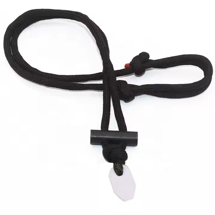 Outdoor Fire Starter Necklace – Emergency Survival Tool with Ferro Rod, Ceramic Striker & Paracord Lanyard