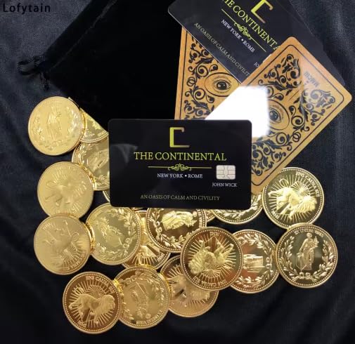 Big Size John Wick Coin Continental Hotel Token (Gold Color - 1 Pack)