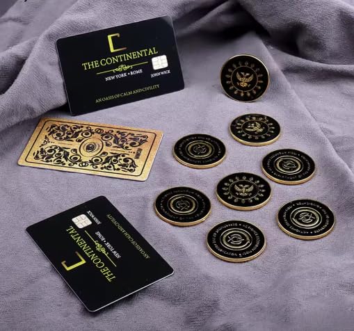 Big Size John Wick Coin Continental Hotel Token (Gold Color - 1 Pack)