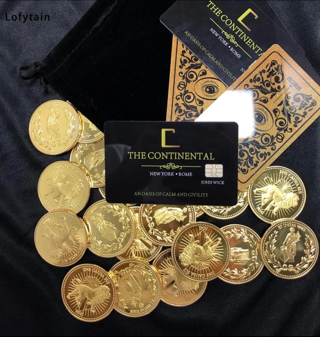 John Wick Continental Hotel Key Card Replica - Premium Movie Prop Collectible with Gold Foil Design, Gift for Fans, Cosplay