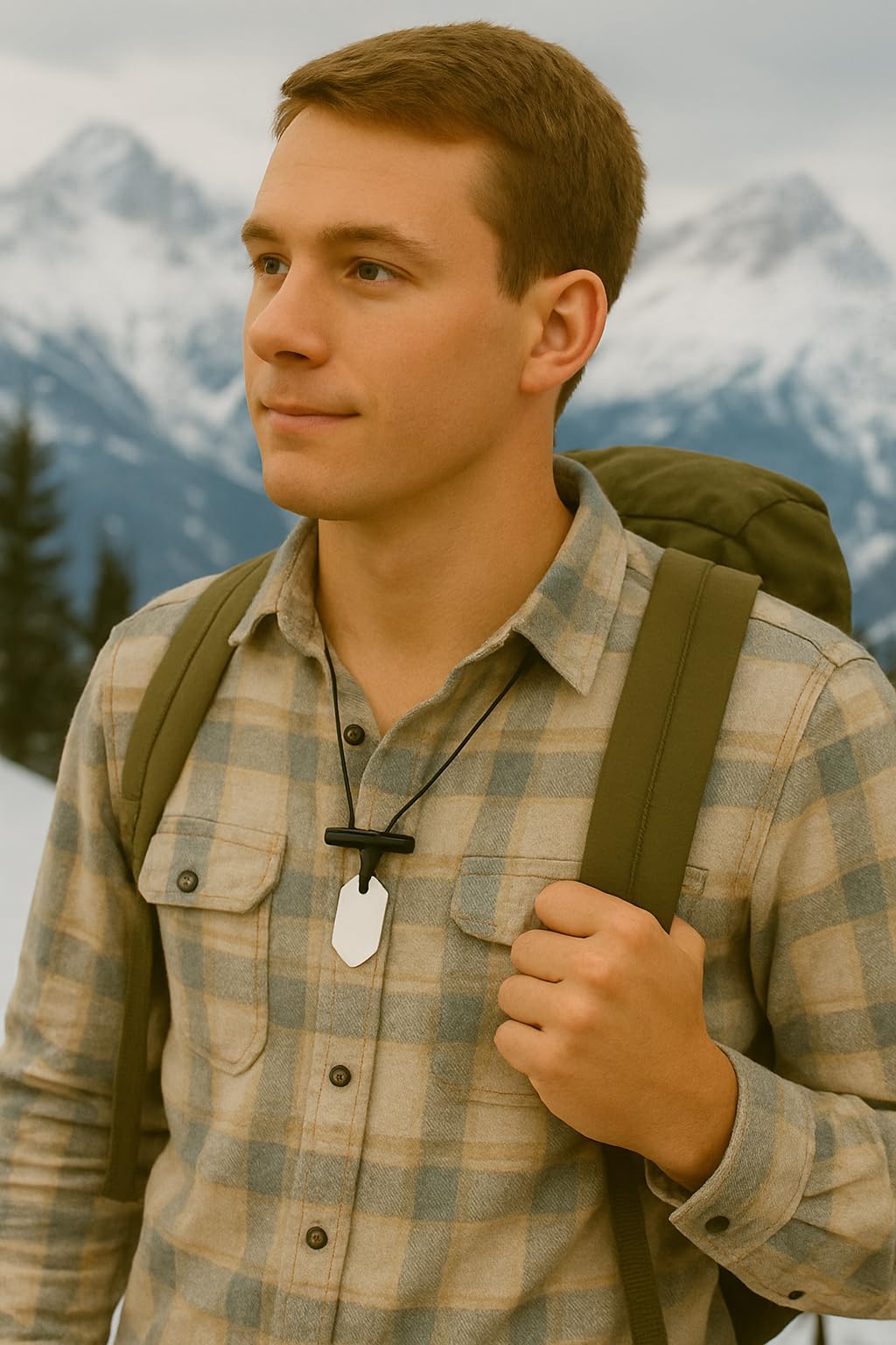 Outdoor Fire Starter Necklace – Emergency Survival Tool with Ferro Rod, Ceramic Striker & Paracord Lanyard